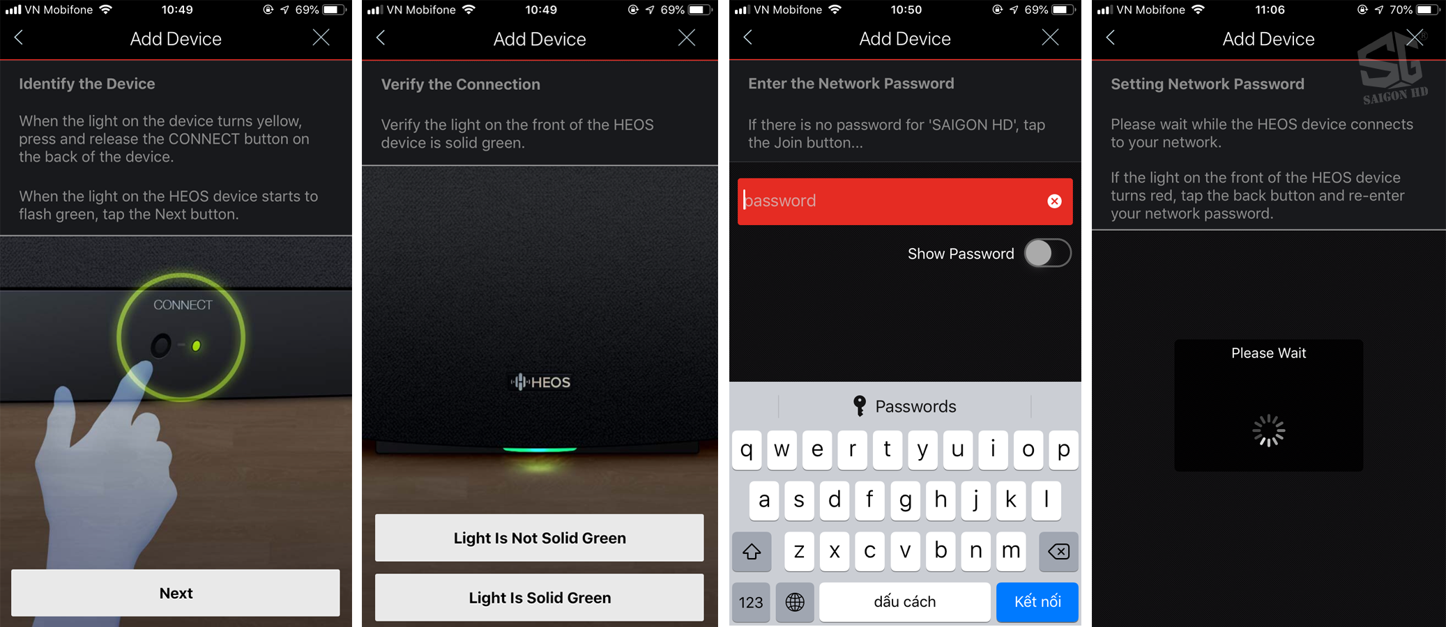 Hướng dẫn kết nối mạng Wifi cho DENON HEOS LINK HS2 SAIGON HD